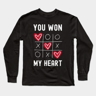 You won my heart Tic Tac Toe Valentine's Day 2021 Funny gift Long Sleeve T-Shirt